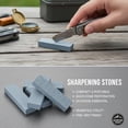 thumbnail image 3 of KRONDO Pocket Sharpening Stone, Dual Flat Mini Pocket Knife Sharpener Stone, Portable Silicon Carbide Coarse Sharpening Stones Tool for Scissors Hunting Knives & Fishing Hooks Outdoor Kitchen, Grey, 3 of 10