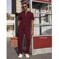 thumbnail image 2 of COOFANDY Men' 2 Pieces Outfits Casual Quarter Zip Polo Shirt and Jogging Pants Summer Tracksuits Set, 2 of 6