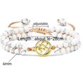 thumbnail image 2 of Pulsera de piedra howlita blanca natural para mujer, yoga bohemia, árbol de la vida infinito, joyería trenzada hecha a mano para hombres, 2 of 5
