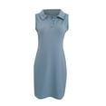 thumbnail image 4 of IROINNID Sheath Dress For Women Fashion Summer Button Stand Gorgeous Solid Sleeveless Mini Dress V-Neck Short Dress, 4 of 5