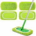 thumbnail image 7 of Viral Reusable Washable Flat Mop Pads - Ultra-Absorbent Microfiber Replacement Covers, Durable Non-Scratch Cleaning Pads for Home Floor, Tile & Hardwood Cleaning, 10*4.5in, Light Green, 7 of 7