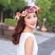 thumbnail image 3 of Diadema de flores Diadema floral con cinta ajustable Accesorios para el cabello Novia Prop Sombrero Rosa para accesorios de fotografía BLESIY Guirnalda floral, 3 of 8
