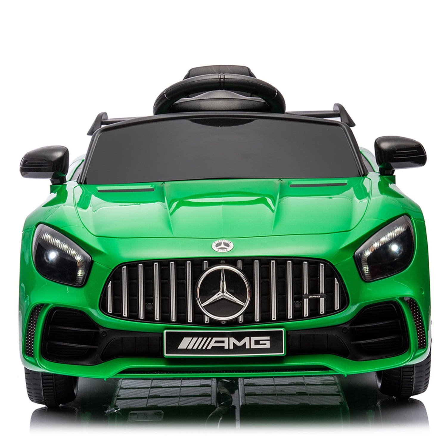 CIPACHO Licensed Mercedes-Benz AMG GTR Dual drive 12V Powered Ride Ons Sports Car with 2.4G Remote Control, Green