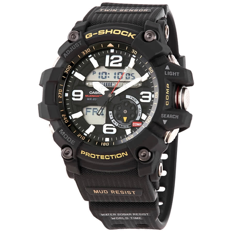 stege motto Diskurs Casio G-Shock Master of G Mudmaster Perpetual Alarm World Time Chronograph  Quartz Analog-Digital Black Dial Men's Watch - Walmart.com