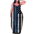 thumbnail image 2 of SMihono Robe Maxi Bohème d'Été pour Femmes Grande Taille Mode Féminine Col Rond Sans Manches Robe Imprimée de Plage, 2 of 7