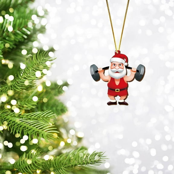 2025 Fitness Christmas Ornaments, Funny Fitness Santas Ornament, Holiday Ornament for Gym Lovers, Christmas Sports Holiday Ornament for Xmas Tree Shelf, Personalized Workout Gift