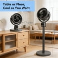 thumbnail image 3 of Pedestal Fan for Home, 2-in-1 Oscillating Fans for Table or Floor with Remote,5 Speeds,3 Timer,LED Light,140° Horizontal + 90° Vertical Standing Fan, 3 of 7