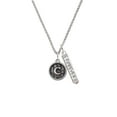 thumbnail image 2 of Delight Jewelry Silvertone Antiqued Round Seal - Initial - C - Silvertone Forever Bar Charm Necklace, 23", 2 of 4