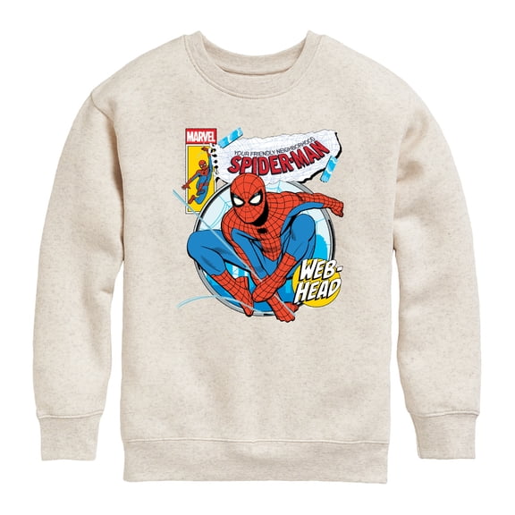 Spiderman - Yfnsm Cover - Youth Boys Crew Fleece Sweatshirt