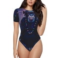 thumbnail image 2 of Picia Starry Sky Meditating Chimpanzees Womens One Piece Swimsuits Modest Tummy Control Bathing Suits Lace Up Slimming Swim Suit-XX-Large, 2 of 9