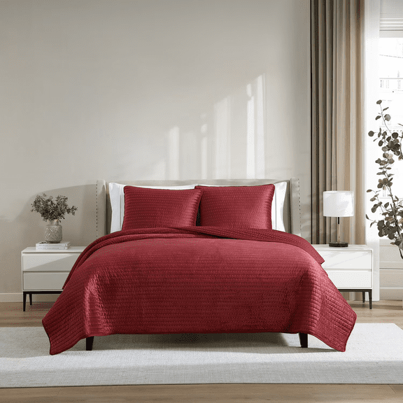 Lenox Holiday Quilt Set, Red, Full/Queen