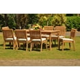 thumbnail image 3 of Teak Dining Set: 8 Seater 9 Pc: 71" Rectangle Table & 8 Stacking Arbor Armless Chairs Outdoor Patio Grade-A Teak Wood WholesaleTeak #WMDSABs, 3 of 5
