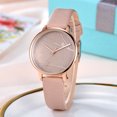 thumbnail image 2 of Reloj de pulsera con correa de PU ajustable para mujer, esfera redonda, reloj decorativo de cuarzo, color Beige, 2 of 4