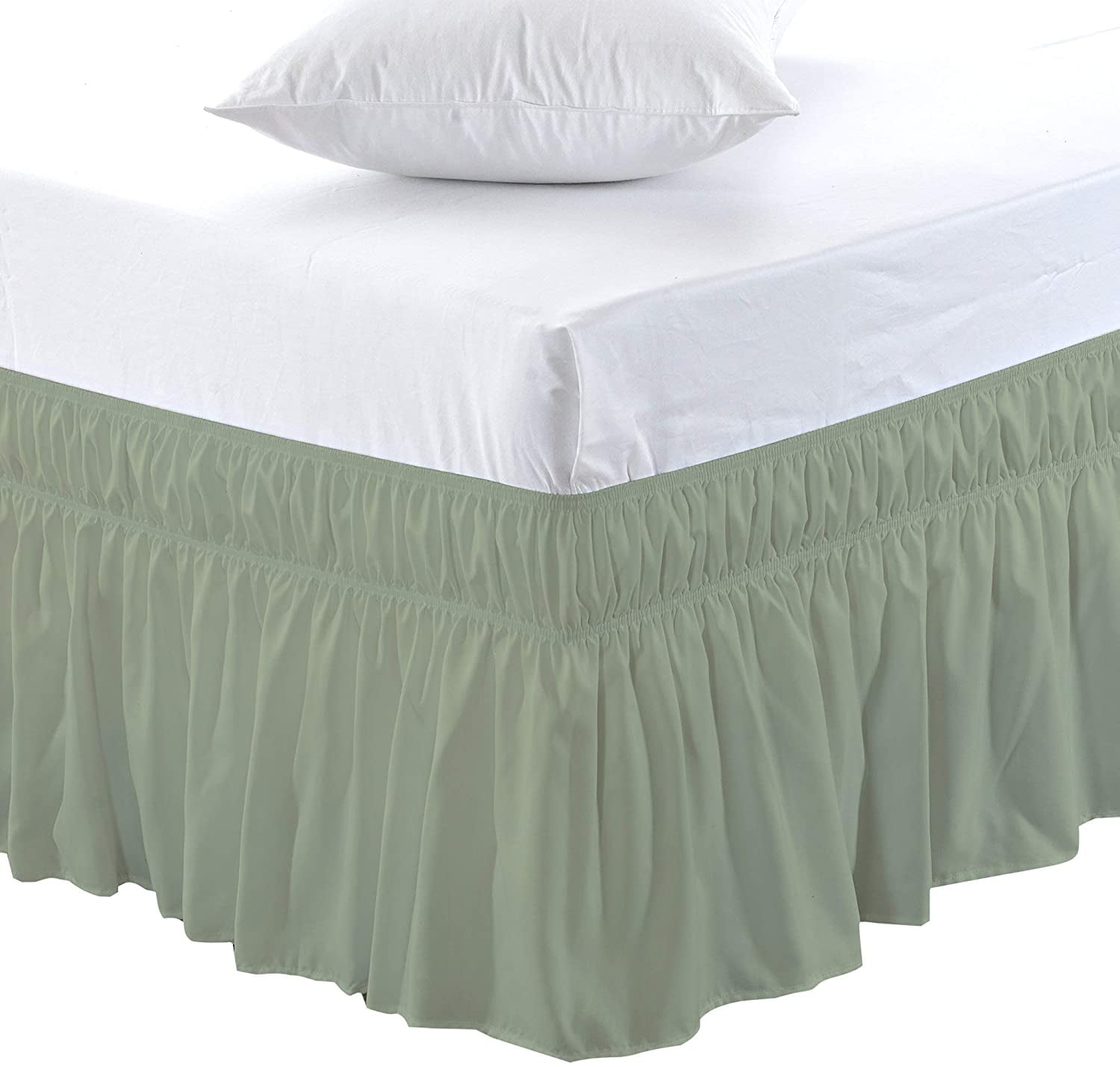 White Solid Split Corner Bedskirt Choose Drop Length US Size 800 Count 