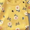 thumbnail image 4 of TOWED22 Toddler Kids Girl Clothes Floral Letter Graphic Top + Shorts 2PC Girls Summer Short Set(Light Yellow,5-6 Y), 4 of 4