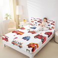 thumbnail image 4 of Homewish Cartoon Fire Engine Full Size Sheets,Cute Cartoon Car Bed Sheets,White Red Blue Sheet Sets For Teens,Breathable Home Decor,4pcs, 4 of 7
