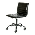 thumbnail image 2 of Emma + Oliver Low Back Designer Armless Black Ribbed Swivel Task Office Chair - Home Office, 2 of 14