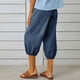 thumbnail image 3 of WILLBEST Pantalones Casuales para Mujer, Pantalones Harén Holgados de Cintura Alta Elástica con Bolsillos, Pantalones Casuales Recortados para Un Estilo y Comodidad Sin Esfuerzo. XXXL, 3 of 7