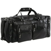 Viosi Malibu 22 Inch Full Grain Leather Duffel Travel Bag Sports Gym Bag Weekender Overnight Luggage