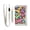 Colorful Bones, variant on JIALIOU Nylon Trifold Card Wallet with ID Window Zipper Pocket for Men Women Teen Minimalist Snowdrop