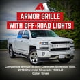 thumbnail image 2 of AMERICAN MODIFIED Armor Grille for 2016-2019 Chevrolet Silverado 1500, Silver, 2 of 12