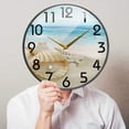 thumbnail image 4 of GZHJMY 3D Stylish Beautiful Summer Beach Seashell with Big Pearl Round Wall Clock, 9.5 Inch Silent Battery Operated Quartz Analog Quiet Desk Clock for Home,Office,School, 4 of 7