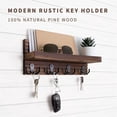 thumbnail image 4 of Wooden Key Holder for Entryway Decor Wall Mounted Mail Organizer and Key Hanger with 4 Hooks Rustic Rack for Keys Sunglasses, 4 of 9