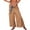 Khaki, variant on Lentta Women's Striped Wide Leg Pants Casual Drawstring Lounge Trousers with Pockets