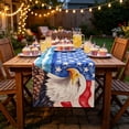 thumbnail image 4 of huayou 4th of July Tablecloth with Red White Blue Star Eagle Decoration, 250th Year Memorial Day Table Cover, for Party Camping Picnic Kitchen Table Indoor Outdoor Home Decor, 4 of 6