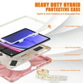 thumbnail image 5 of For Samsung Galaxy Tab S10 Plus/S9 FE+/S9 Plus Case 12.4 inch SM-X820/SM-X610/SM-X810, 360 Hand Strap, Shoulder Strap, Kickstand, Rugged Drop Protection, Cherry Pink, 5 of 7