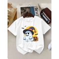 thumbnail image 1 of Girls' Halloween T-Shirt - Spooky Cute Ghosts & Pumpkin - Bright Yellow Tee for Halloween Parties, everyday & Trick-or-Treat - Soft Knit Fabric - Toddler & Kids Top - easy Care Halloween, 1 of 6