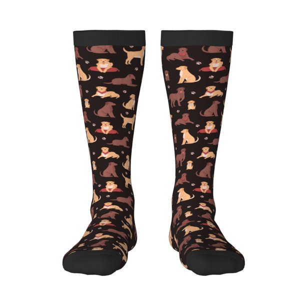 Fotbe Labrador Retriever Dog Calcetas Divertidas Estampadas para Hombre y Mujer, Calcetas de Algodón hasta la Rodilla para Caminar, Correr, Enfermería y Embarazo