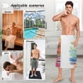 thumbnail image 7 of Peacock Bird Bath Towel Wrap for Man Adjustable Shower Wrap Button Closure Body Towel for Sauna Gym, 7 of 7