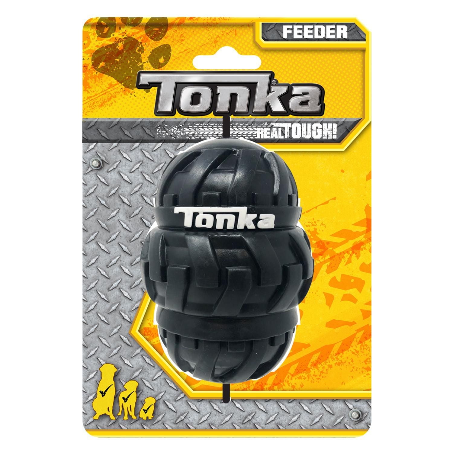 Tonka Tri-Stack Tread Feeder Dog Toy, Large, 4 inch