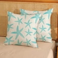 thumbnail image 5 of Coastal Pillow Covers 18x18 Pack of 2 Ocean Themed Teal Starfish Throw Pillow Covers Outdoor Decoration,Summer Beachy Nautical Decorative Pillowcase Linen Cushion Case Decor for Home Sofa, 5 of 6