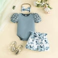 thumbnail image 2 of Gunia Toddler Baby Girl Outfits Set Summer Ruffle Romper Short Sleeve Clothes Sweet 9-12 Months, 2 of 8