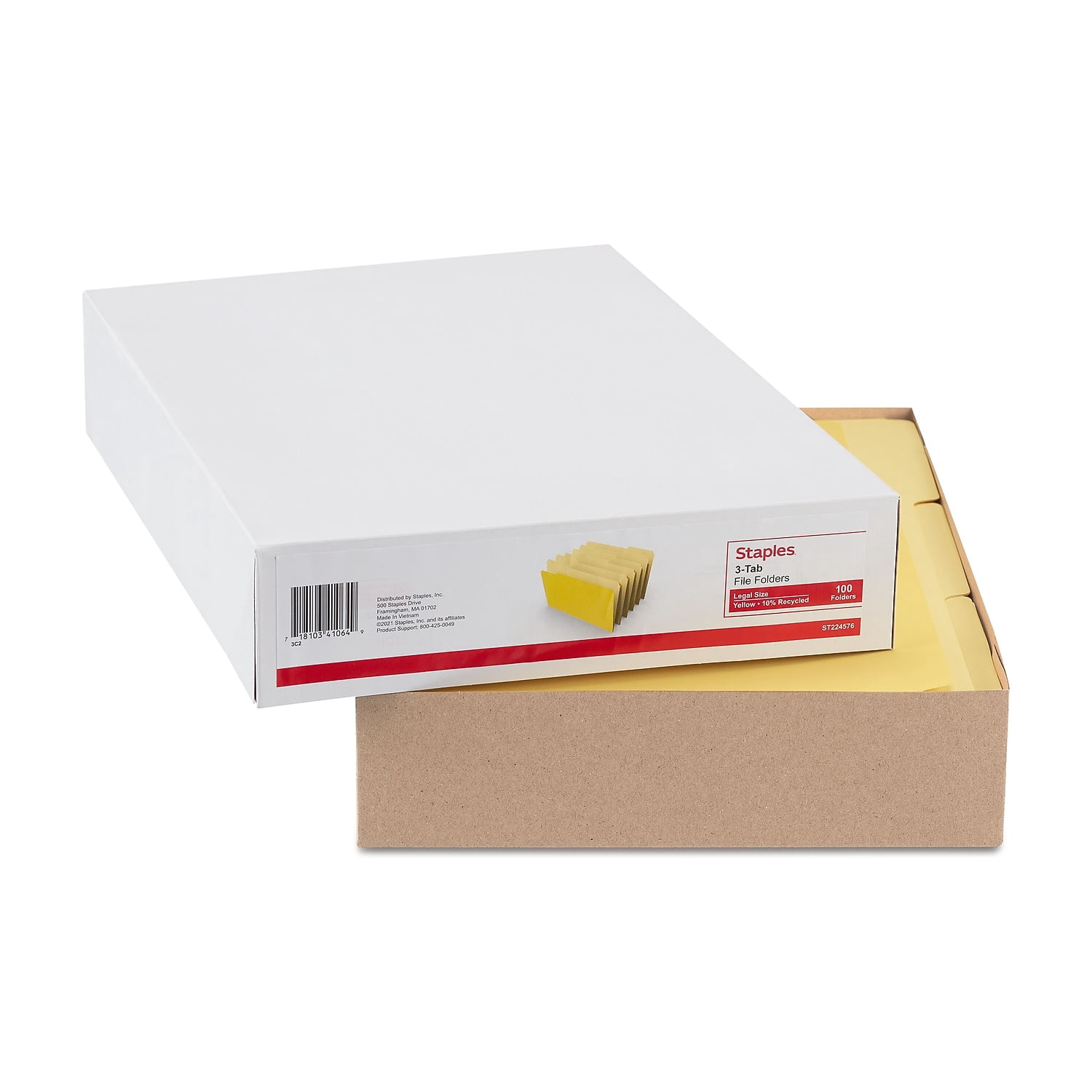 HITOUCH BUSINESS SERVICES File Folder 1/3 Cut Legal Size Yellow 100/Box TR224576/224576