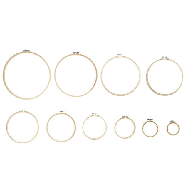 STRANDCHIC 10 Pcs Cadres Circulaires Marron Réglables pour Couture et Quilting