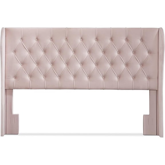 Pemberly Row Lillian August Harlow Upholstered Headboard King Size Dusty Mauve