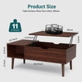 thumbnail image 4 of edx Wooden Lift Top Coffee Table with Hidden Compartments and Adjustable Shelves - Ideal for Small Homes, Apartments, Reception Rooms, Dark Brown, 4 of 11