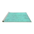 thumbnail image 2 of Ahgly Company Machine Washable Indoor Square Abstract Turquoise Blue Modern Area Rugs, 6' Square, 2 of 4