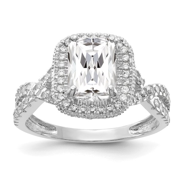 10k White Gold Cubic Zirconia Cz Ring