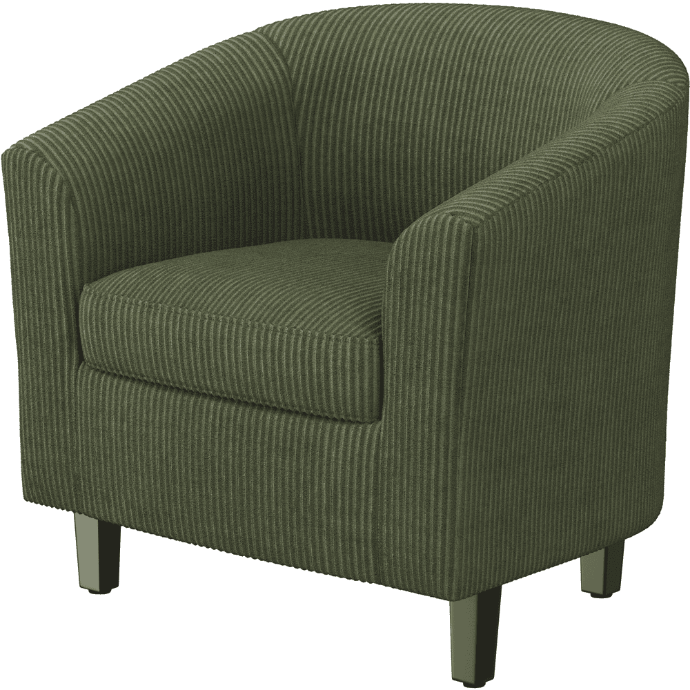 Renwick Upholstered Corduroy Fabric Accent Arm Chair for Living Room, Set of 2, Dark Green