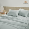 thumbnail image 4 of Casa Platino 100% Cotton Sheets – 450 Thread Count Queen Size Bedding Set, Fade Resistant, Naturally Breathable, Hotel Sateen Luxury Finish – Ballad Blue, 4 of 6