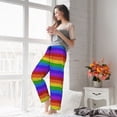 thumbnail image 4 of Uemuo Colorful Glitter Rainbow Pattern Women's Wide Leg Palazzo Lounge Pants with Pockets Light Weight Loose Comfy Casual Pajama Pants-X-Large, 4 of 9