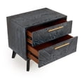 thumbnail image 2 of Benjara Cid Coy 23" Nightstand- 2 Drawers with Gold Metal Handles- Ash Gray, 2 of 6