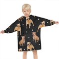 thumbnail image 3 of Pitbull Dog and Footprint Blanket Hoodies for Kids 6-13YR Oversize Wearable Blanket Hoodies for Boys Girls Teens, 3 of 7