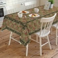 thumbnail image 4 of Sage Green Boho Rectangle Tablecloth, Vintage Ethnic Tribe Abstract Art Floral Waterproof & StainResistant Tablecloth, Washable Oil-proof Table Cover for Dining/Party/Wedding/Camping/Buffet 60x120 In, 4 of 9