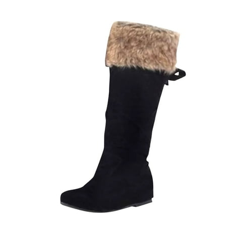 

Ki-8Jcud Black Platform Boots Knee High Indoor Boots For Winter Knee Boot Fashionable Snow Boots Comfortable And Warm For Women In Winter Womens Calf Boots Flat Heel Plus Size Boot Socks For Women W