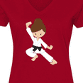 thumbnail image 4 of Inktastic Karate Girl, Cute Girl, Black Belt, Brown Hair Women's V-Neck T-Shirt, 4 of 5